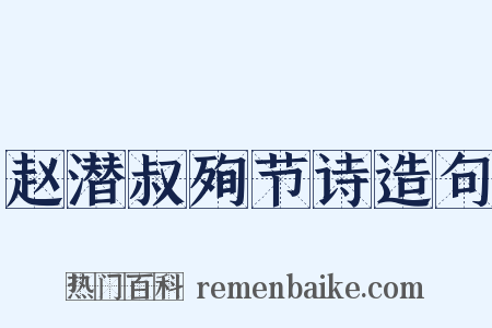赵潜叔殉节诗造句是什么意思的图片